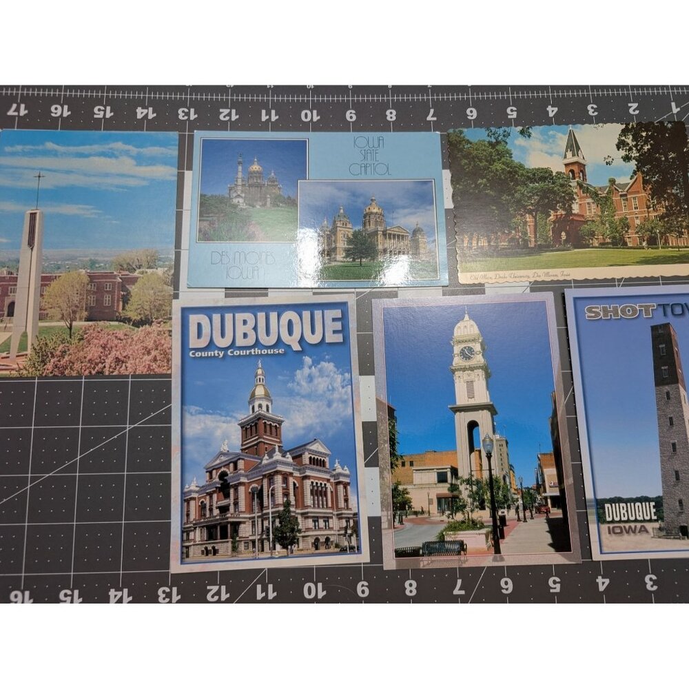 Iowa Dubuque Des Monies Drake University‎ Buildings towers post cards lot 6